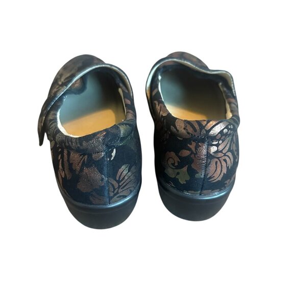 Alegria Women Lauryn Regal Gold Copper Floral Clog Shoes Nursing Size 37 6.5 - Picture 5 of 13